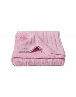 Вязаный плед для новорожденных (косичка) Jollein, "светло-розовый", большой
