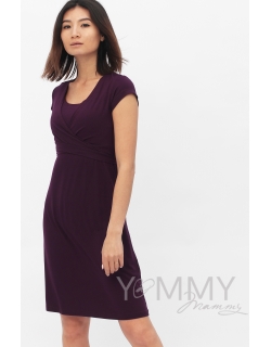 Платье на запах для беременных и кормящих, темно-лиловый