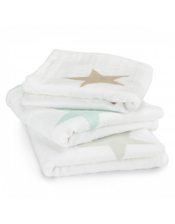 Муслиновые пеленки для новорожденных Aden&Anais средние, набор 3, Super Star Scout