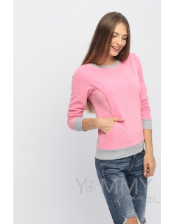 Джемпер для кормящих и беременных флисовый, цвет розовый