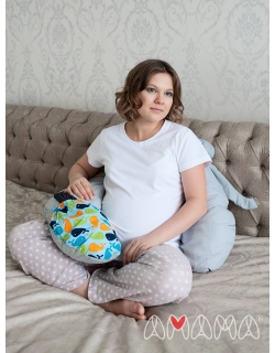 Подушка для беременных и кормящих "Слон Радостный", серый