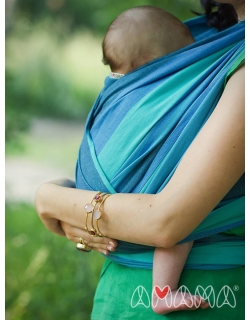 Слинг-шарф «Табатай» Амама, бирюзовый полосатый