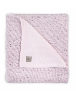 Вязаный плед для новорожденного с мехом Jollein Confetti, розовый