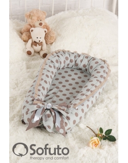 Кокон-гнездышко для новорожденных Babynest Polka Dot Grey