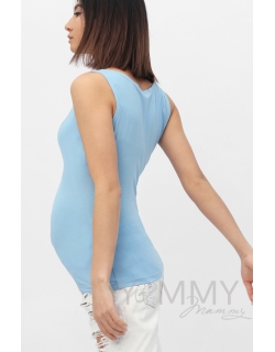 Майка для беременных и кормящих, цвет голубой с белым