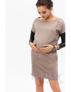 Платье-туника для беременных и кормящих, капучино