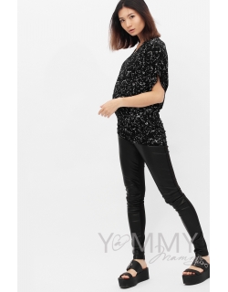 Блуза для беременных и кормящих со спущенным плечом, черный