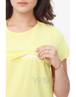 Блуза для беременных и  кормящих с воланом, цвет желтый