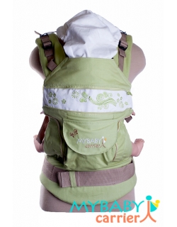 Эрго-рюкзак My Baby Style, зеленый бабочки