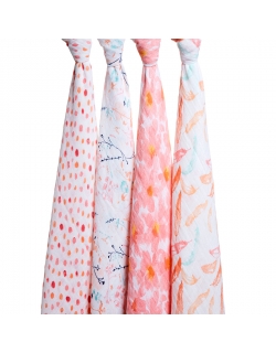 Муслиновые пеленки Aden&Anais для новорожденных, большие, набор 4, Petal Blooms
