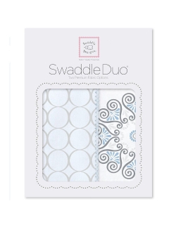 Набор пеленок SwaddleDesigns Swaddle Duo, Blue Mod Medallion