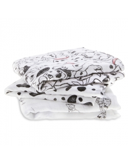 Муслиновые пеленки для новорожденных средние Aden&Anais, набор 3, Disney Dalmatians