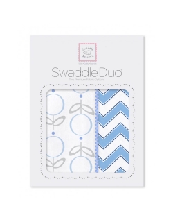 Набор пеленок SwaddleDesigns - Swaddle Duo Lolli Chevron Blue