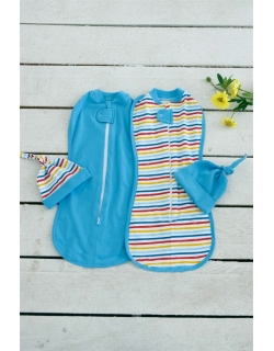 Пеленка кокон для новорожденных на молнии, Rainbow Stripe