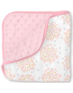 Муслиновое одеяло с флисом SwaddleDesigns Snuggle Blanket, Heavenly Floral Shimmer