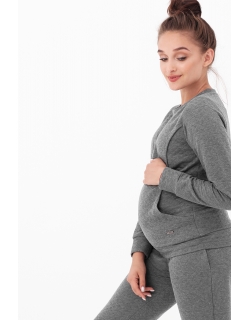 Костюм для кормящих и беременных, цвет темно-серый меланж