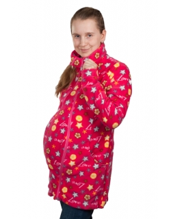 Флисовая слингокуртка и куртка для беременных, розовые звезды