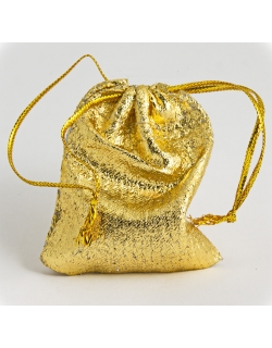 Мешочек подарочный золотой для кулонов бола