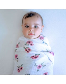 Муслиновые пеленки для новорожденных Adam Stork большие, набор 2, Flowers