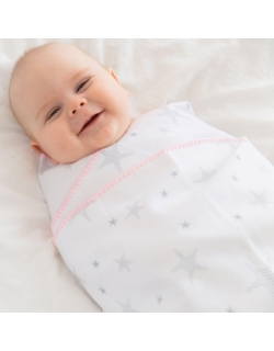 Фланелевая пеленка для новорожденных Adam Stork большая, принт Pink Stars