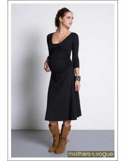 Платье Mothers en Vogue "Dana", рукав 3/4, цвет черный