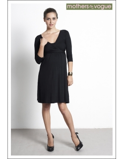 Платье Mothers en Vogue "Wrap Dress", рукав 3/4, цвет черный