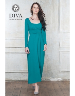 Платье для кормящих и беременных Diva Nursingwear Alba Maxi дл.рукав, цвет Smeraldo