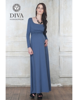 Платье для кормящих и беременных Diva Nursingwear Stella Maxi дл.рукав, цвет Notte