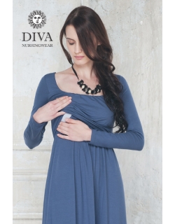 Платье для кормящих и беременных Diva Nursingwear Stella Maxi дл.рукав, цвет Notte