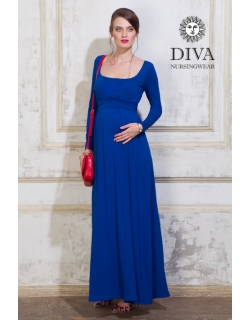 Платье для кормящих и беременных Diva Nursingwear Stella Maxi дл.рукав, цвет Azzurro