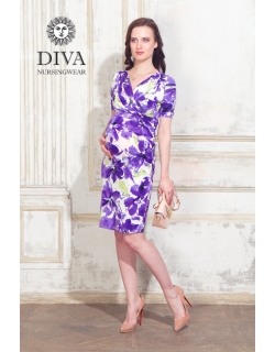 Платье для кормящих и беременных Diva Nursingwear Lucia кор.рукав, принт Iris