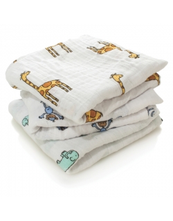 Муслиновые пеленки для новорожденных Aden&Anais средние, набор 3, Jungle Jam
