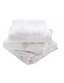 Муслиновые пеленки для новорожденных Aden&Anais средние, набор 3, Lovely