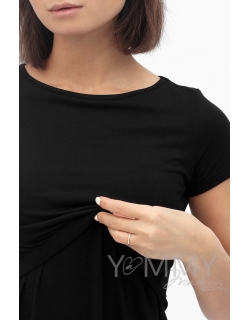 Платье черное из вискозы для беременных
