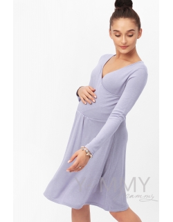 Платье для кормящих и беременных с широким поясом, лаванда