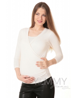 Блуза на запах для кормящих и беременных, цвет экрю