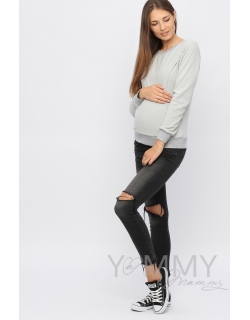 Джемпер для кормящих и беременных флисовый, цвет серый