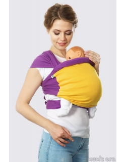 Слинг-шарф трикотажный Fusion, фиолетово-желтый
