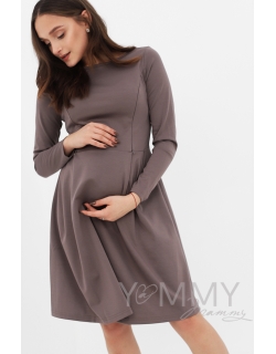 Платье для кормящих и беременных со складками, капучино