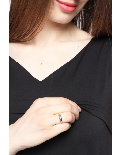 Блуза для беременных и кормящих, черная с кружевом