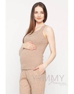 Майка для беременных и кормящих, цвет бежевый меланж