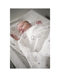 Муслиновые пеленки для новорожденных Jollein большие, Stardust grey (звездная пыль-серые)