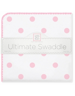 Фланелевая пеленка для новорожденного SwaddleDesigns Ultimate Big Dots Pink