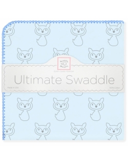 Фланелевая пеленка для новорожденного SwaddleDesigns Ultimate Gray Fox Blue