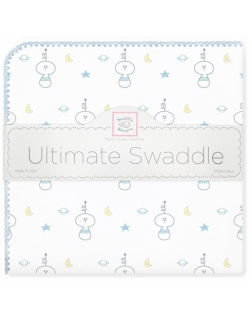Фланелевая пеленка для новорожденного SwaddleDesigns Ultimate Space Friend Blue