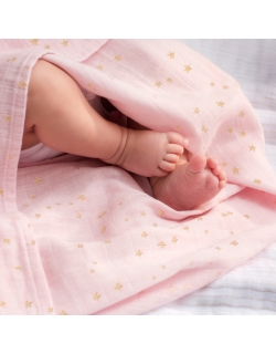 Муслиновые пеленки для новорожденных Aden&Anais мерцающие большие, набор 3, Metallic Primrose