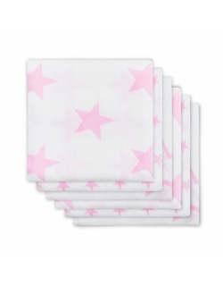 Муслиновые пеленки для новорожденных Jollein средние, Little Star Pink