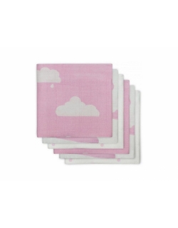 Муслиновые пеленки для новорожденных Jollein средние, Clouds Pink