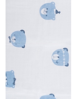Муслиновые пеленки для новорожденных Jollein большие, Funny Bear Blue