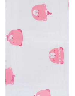 Муслиновые пеленки для новорожденных Jollein большие, Funny Bear Pink